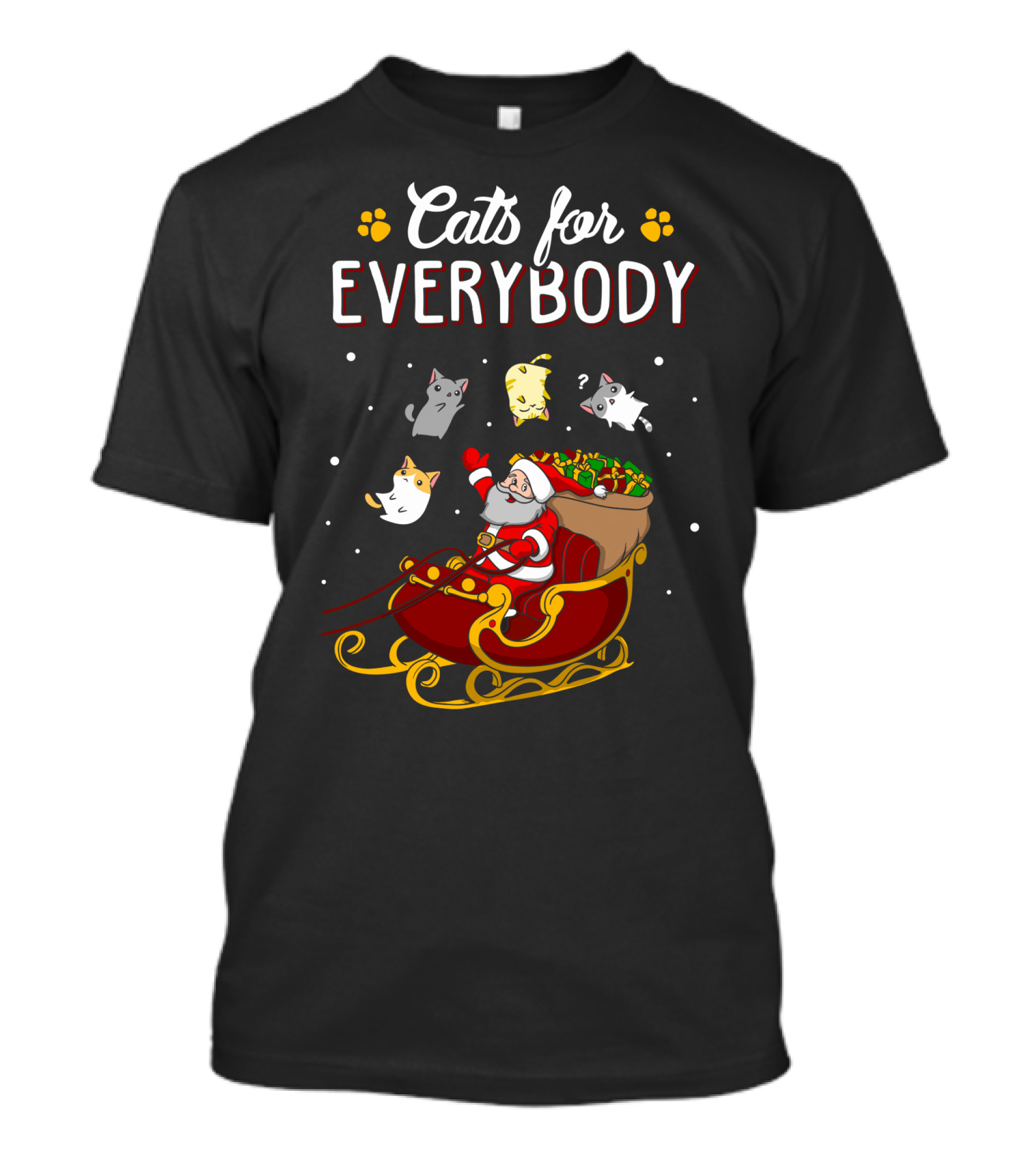 Cats For Everybody Santa Sleigh With Cats T-Shirt