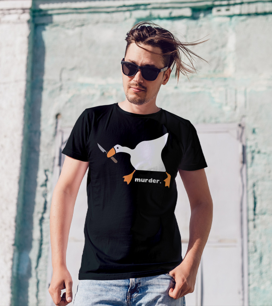Murder Goose With Knife Funny T-Shirt