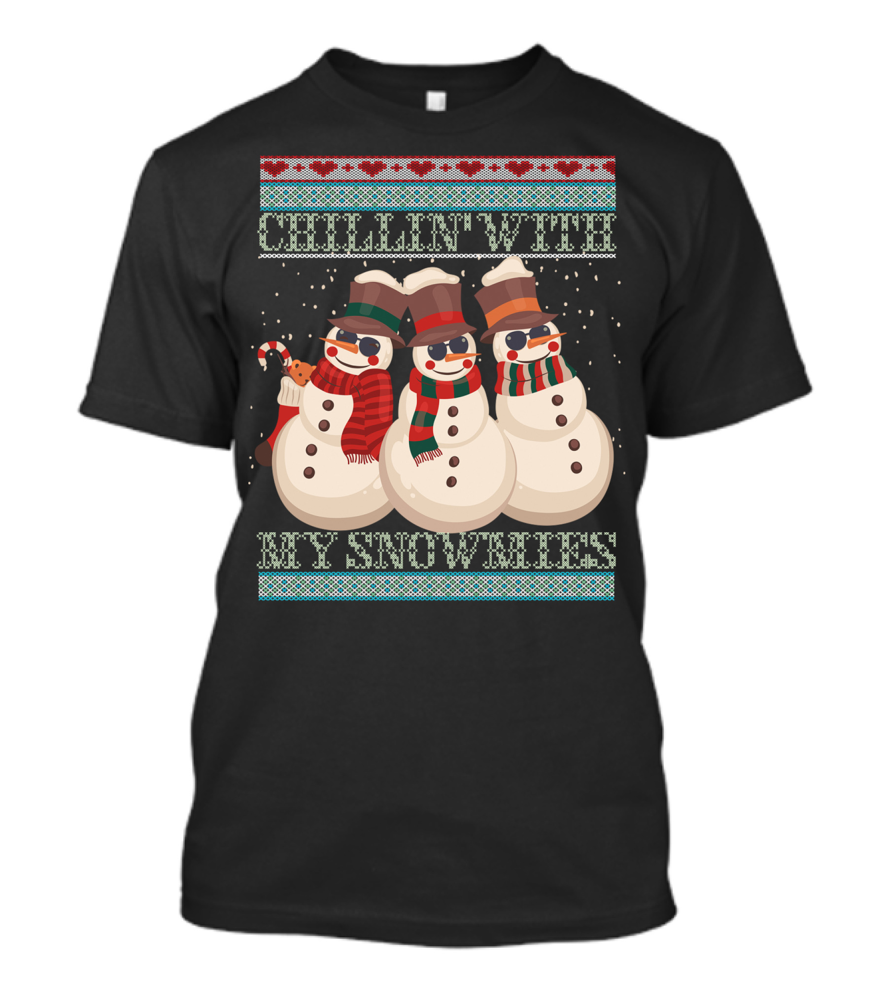 Chillin' With My Snowmies Hanes Men's Comfortwash Garment Dyed T-Shirt