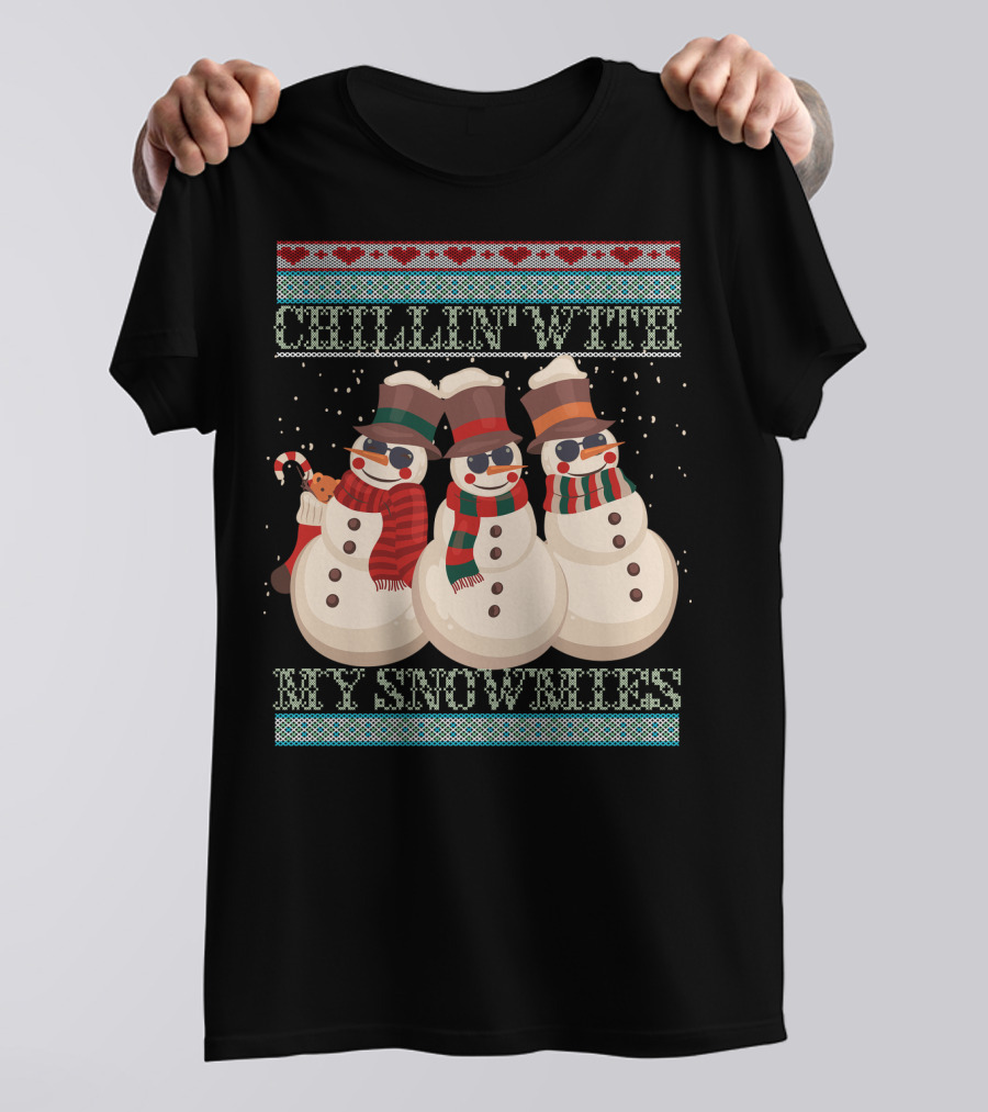Chillin' With My Snowmies Hanes Men's Comfortwash Garment Dyed T-Shirt