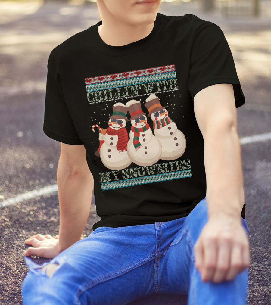 Chillin' With My Snowmies Hanes Men's Comfortwash Garment Dyed T-Shirt