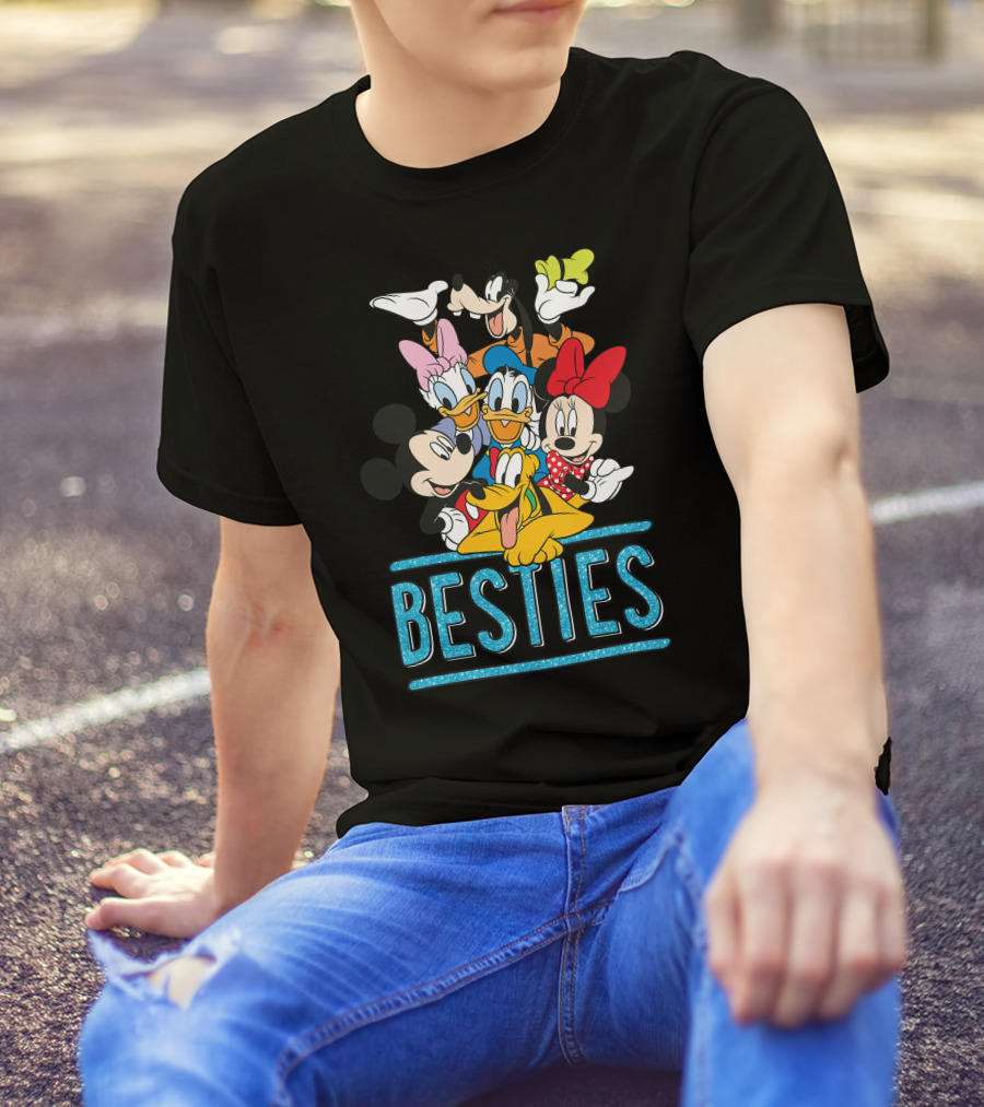 Disney Besties Mickey Minnie Donald Daisy Goofy Pluto T-Shirt