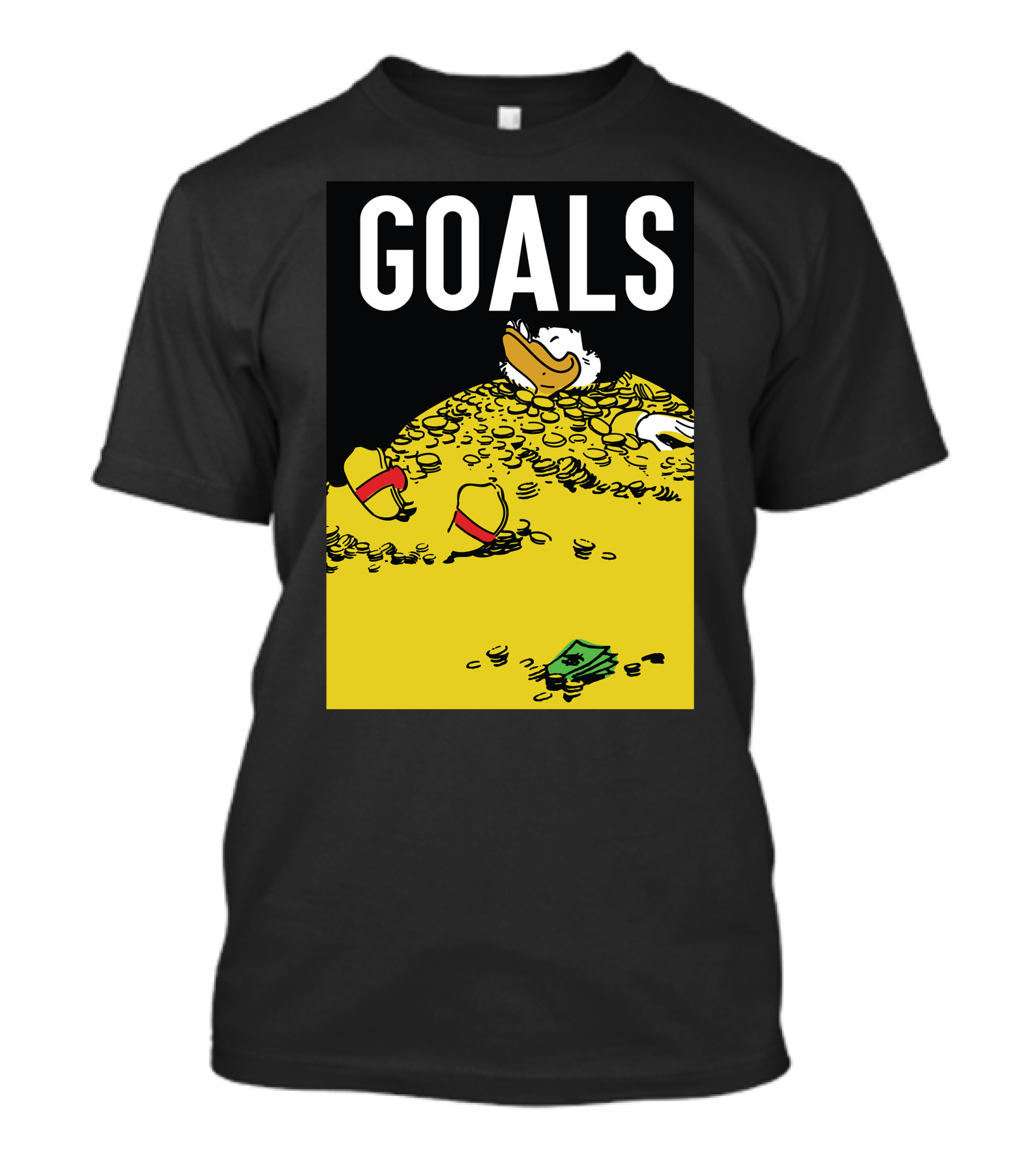 Disney Duck Tales Scrooge Goals Money Pile T-Shirt