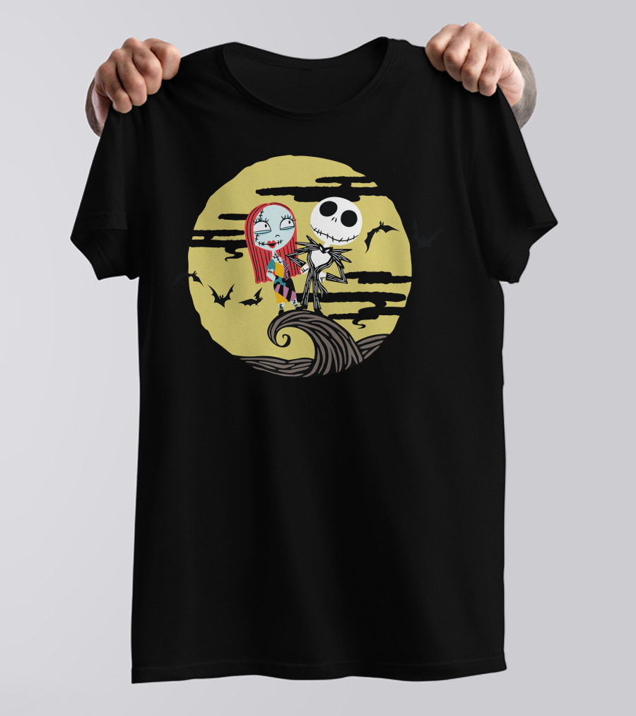 Disney Jack And Sally Moment Halloween Moon Scene T-Shirt
