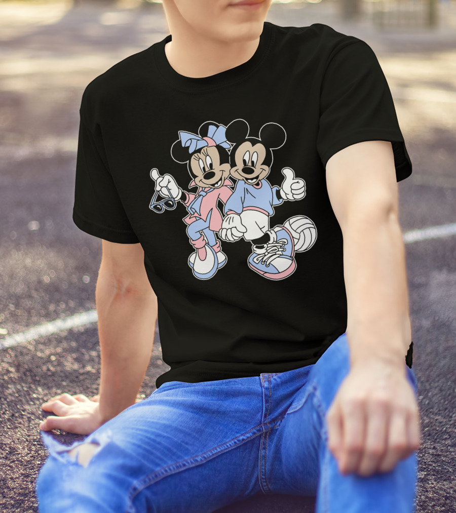 Disney Mickey And Minnie Volleyball Sports Duo T-Shirt