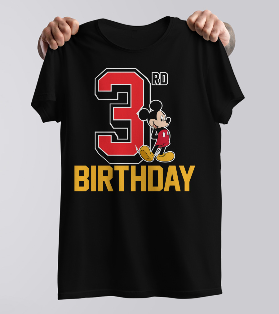 Mickey Mouse 3rd Birthday Celebration With Disney Style And Classic T-Shirt
