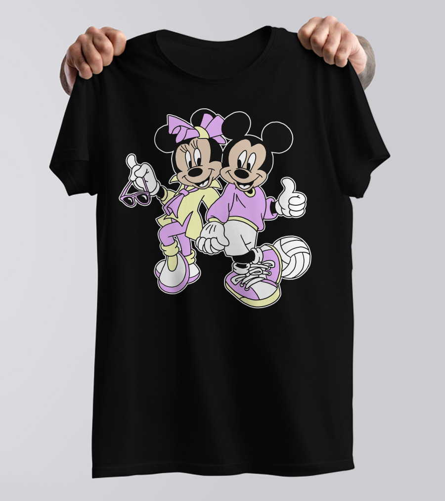 Disney Mickey Mouse Minnie Mouse 80s Fashion T-Shirt