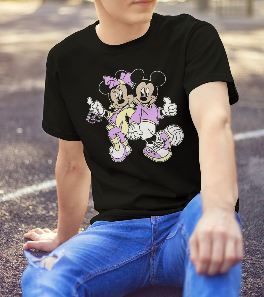 Disney Mickey Mouse Minnie Mouse 80s Fashion T-Shirt