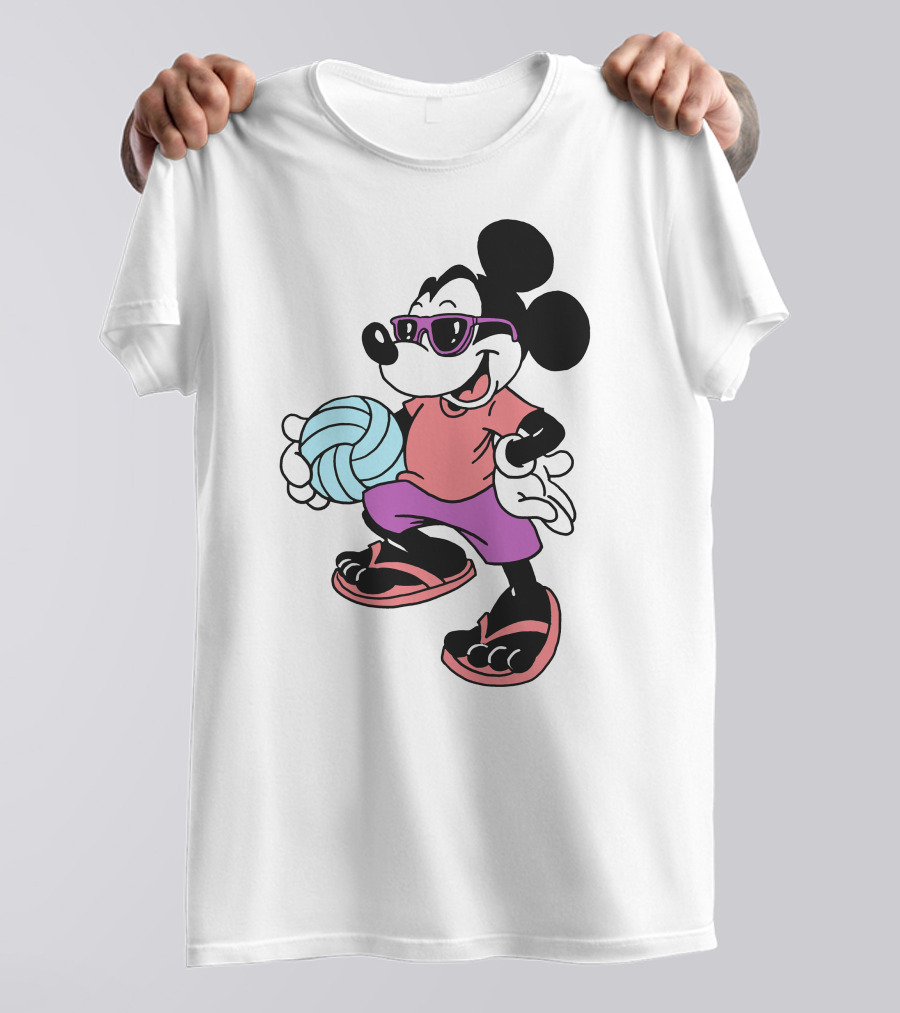 Disney Mickey Mouse Sunglasses Volleyball Playa Vibes T-Shirt