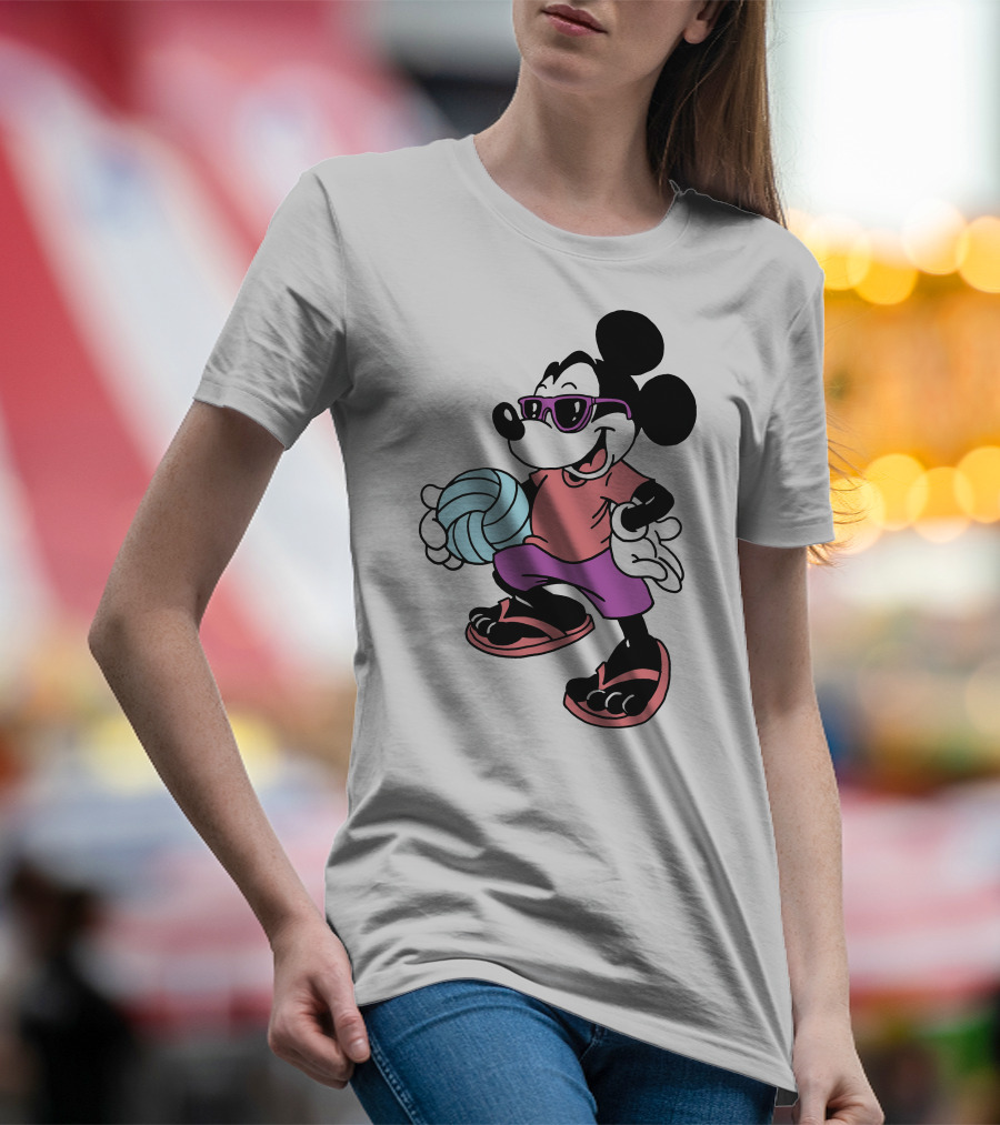 Disney Mickey Mouse Sunglasses Volleyball Playa Vibes T-Shirt