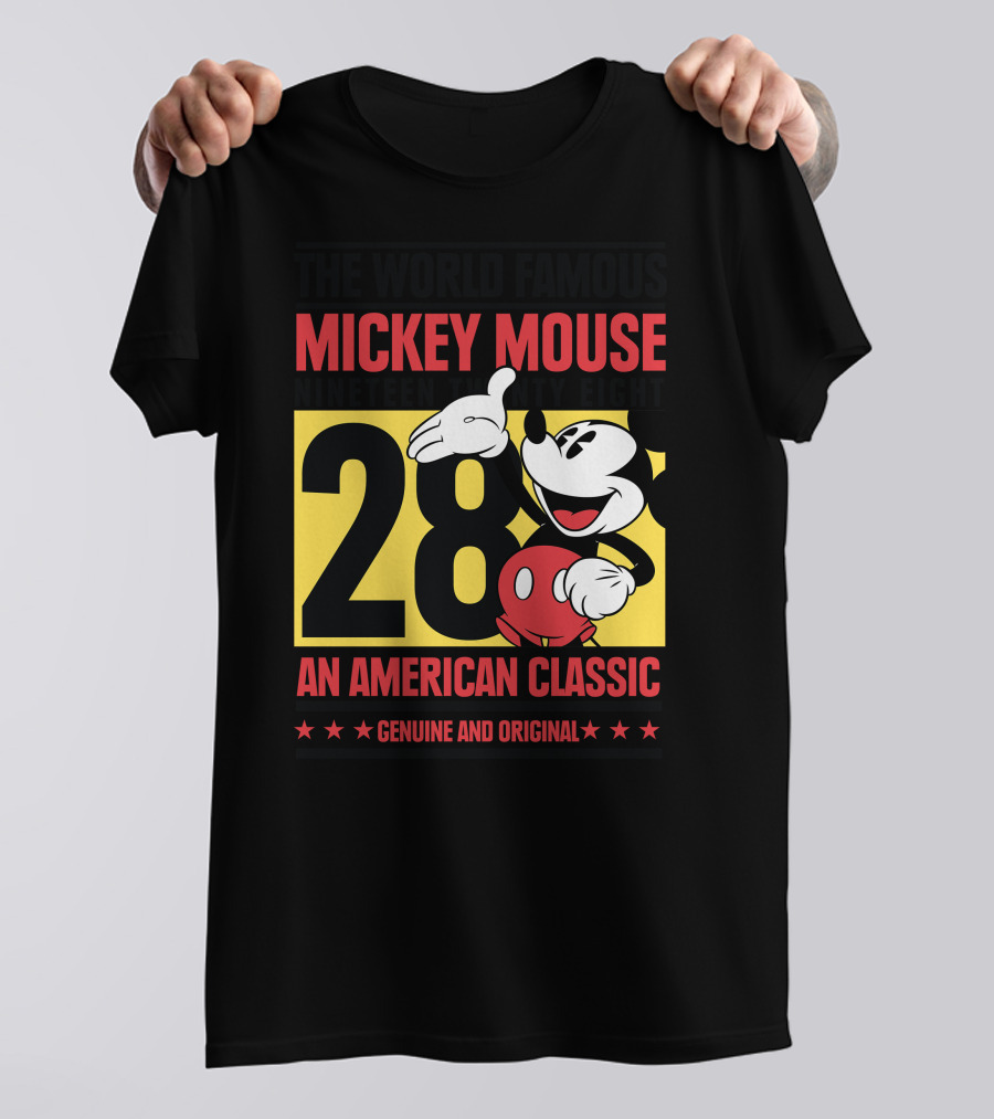 The World Famous Mickey Mouse Nineteen Twenty Eight 28 An American Classic Genuine And Original T-Shirt