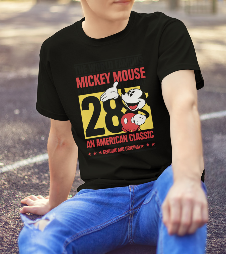 The World Famous Mickey Mouse Nineteen Twenty Eight 28 An American Classic Genuine And Original T-Shirt