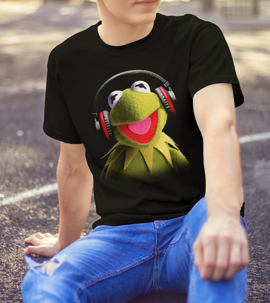 Disney Muppet Babies Kermit Headphones Retro T-Shirt