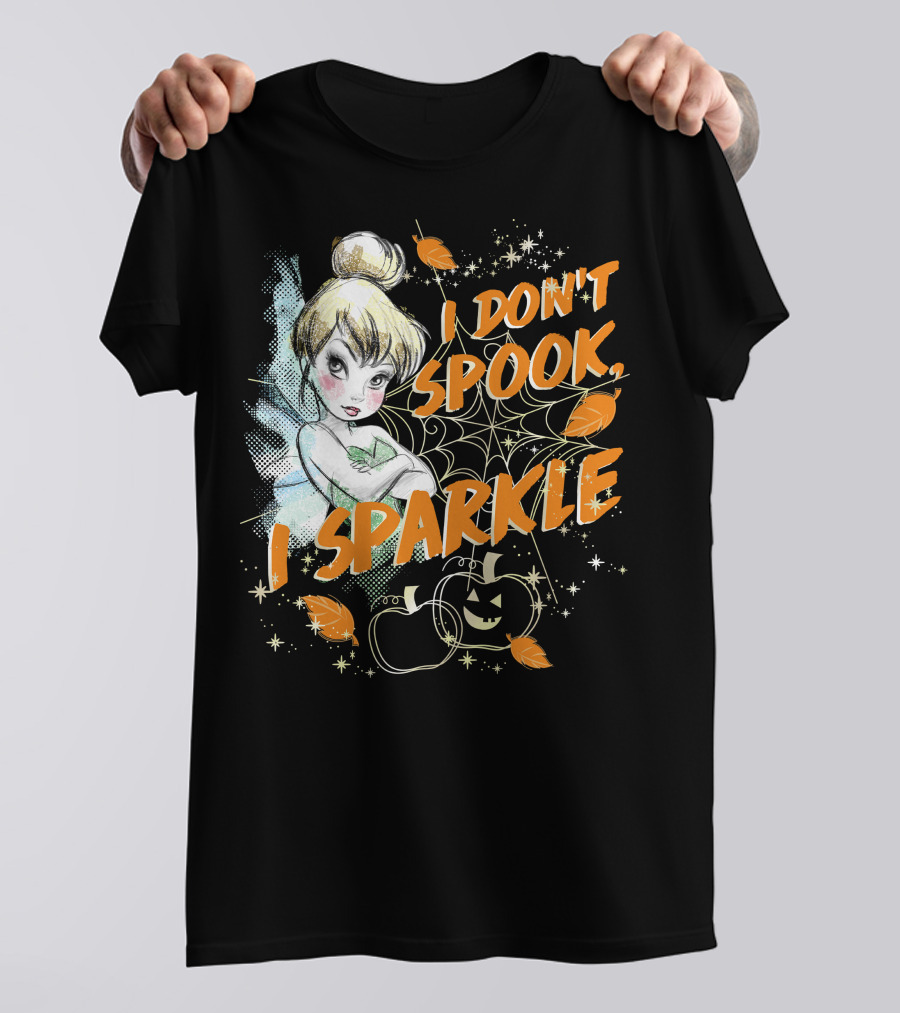 I Don't Spook I Sparkle Disney Peter Pan Tinkerbell Halloween T-Shirt