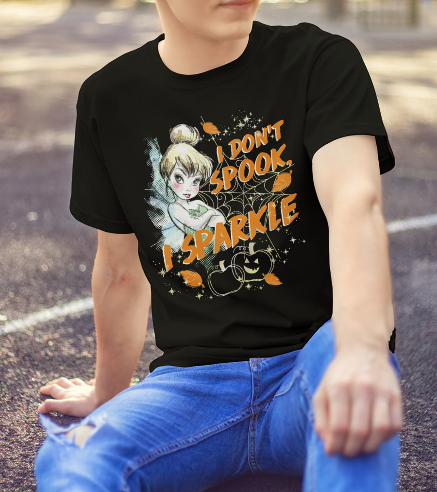 I Don't Spook I Sparkle Disney Peter Pan Tinkerbell Halloween T-Shirt