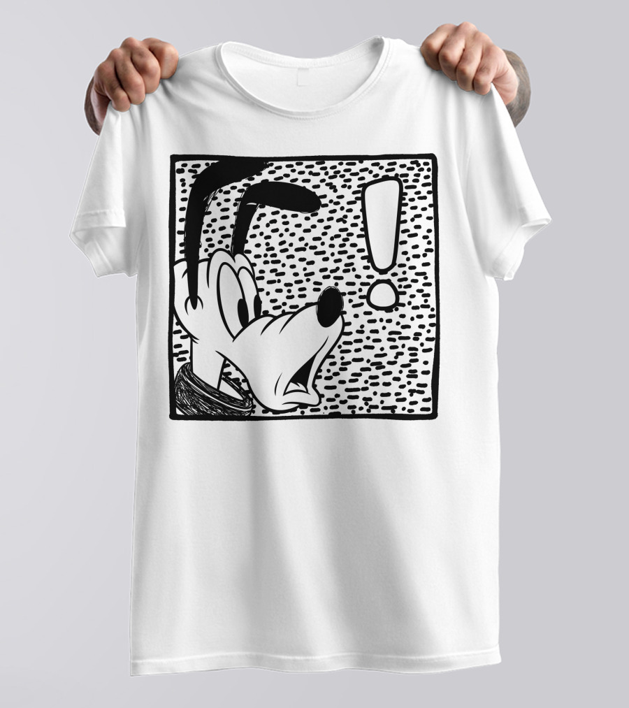 Disney Pluto Shocked Exclamation Point Reaction T-Shirt