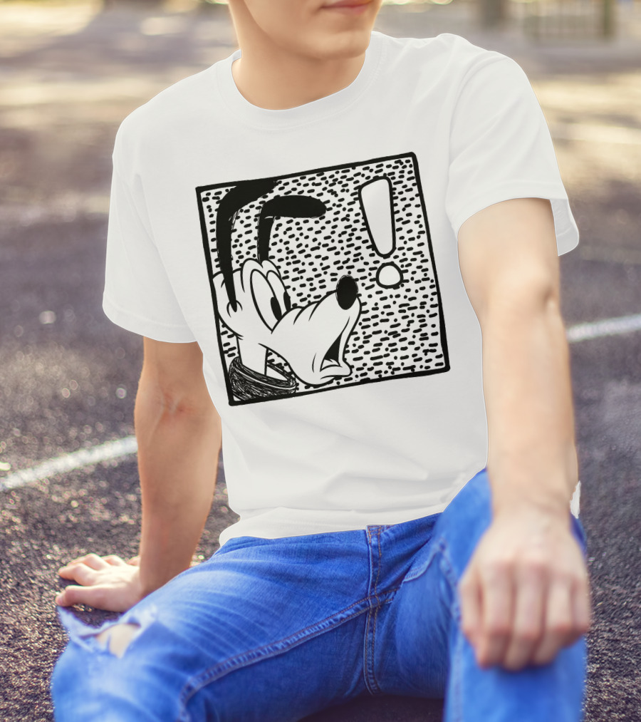 Disney Pluto Shocked Exclamation Point Reaction T-Shirt