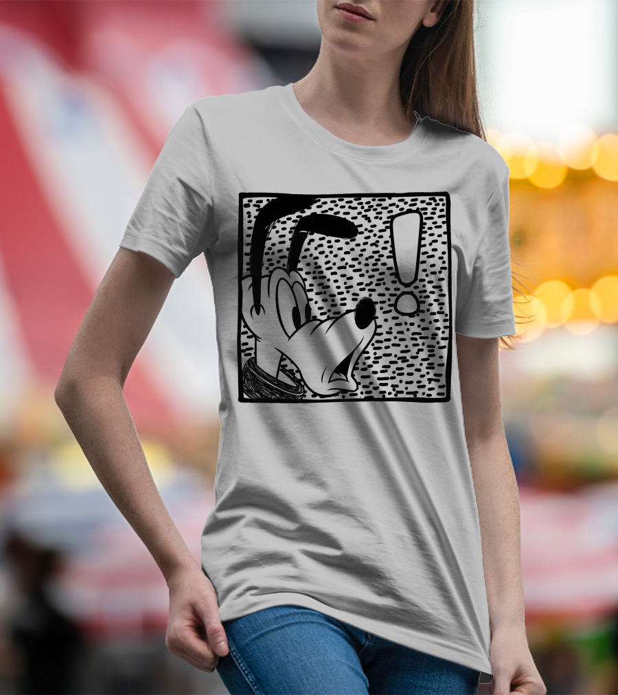 Disney Pluto Shocked Exclamation Point Reaction T-Shirt