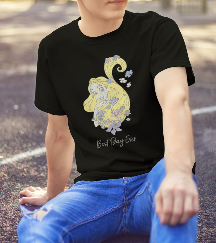 Disney Tangled Rapunzel Illustration Best Day Ever T-Shirt