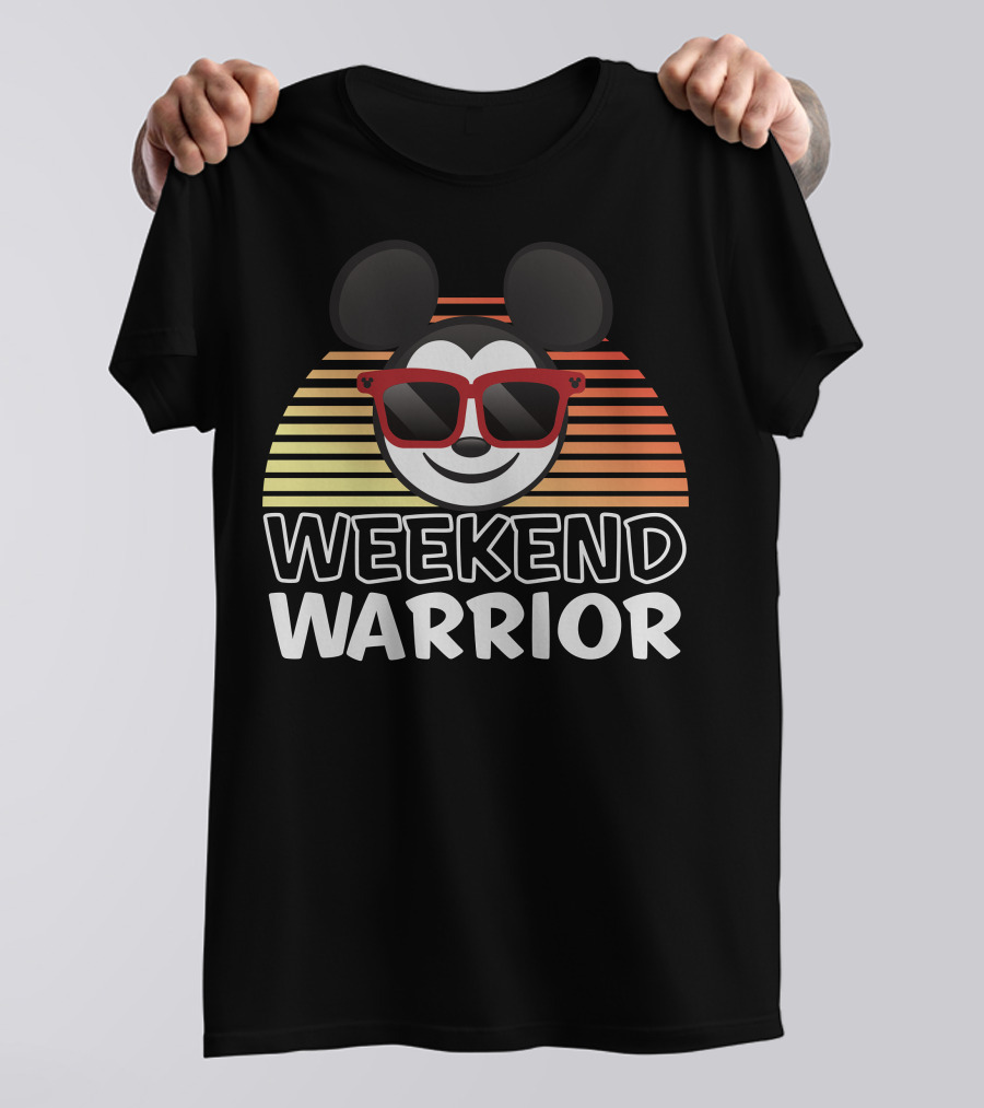 Disney Weekend Warrior Mickey Mouse Retro Sunburst Sunglasses T-Shirt