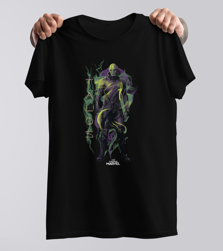 Captain Marvel Movie Talos Smokey Green And Purple Flame T-Shirt