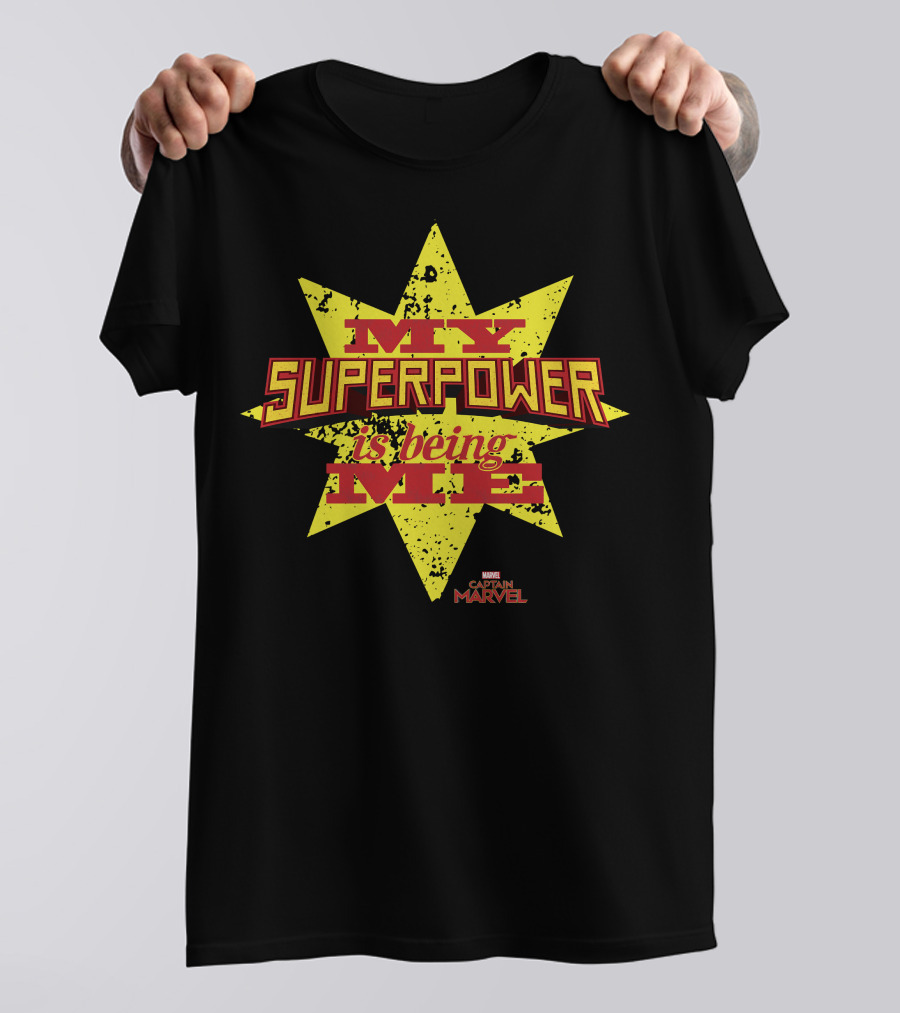 Captain Marvel My Superpower Is Being Me Marvel Starburst T-Shirt