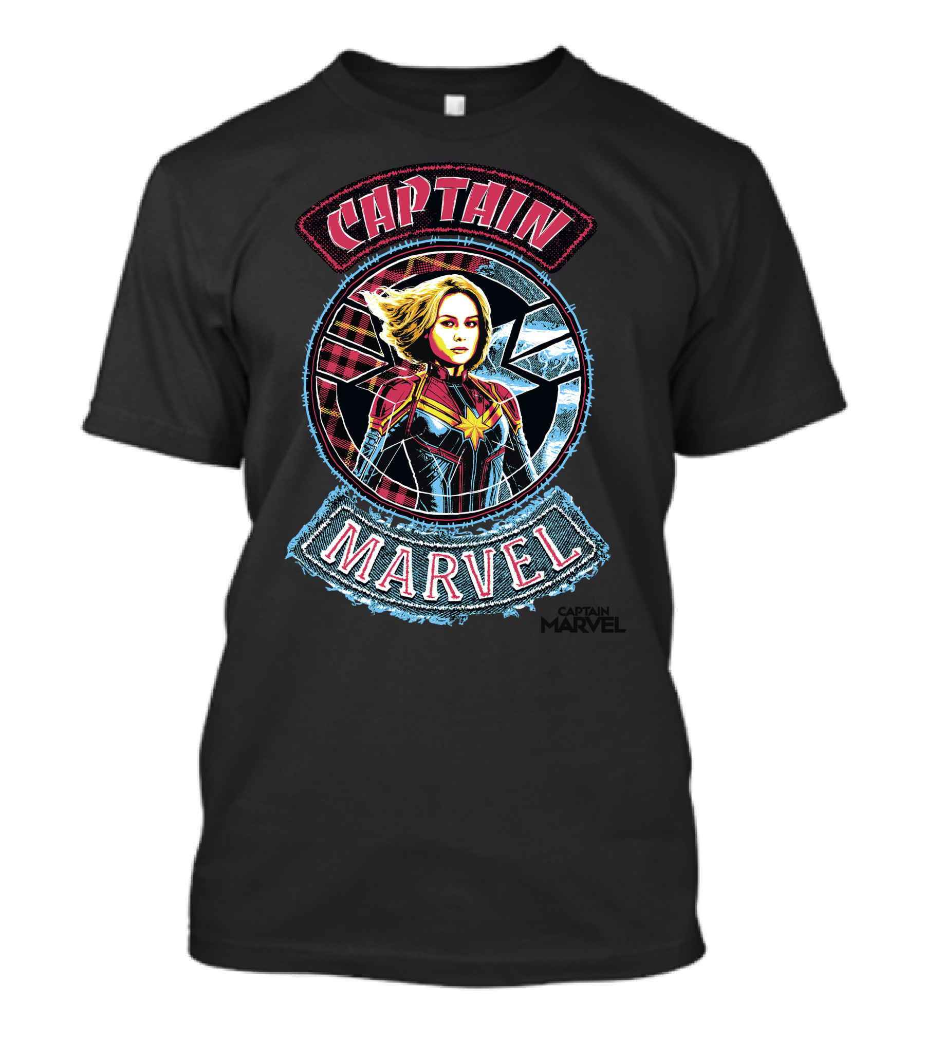 Captain Marvel Stitched Patched Emblem T-Shirt
