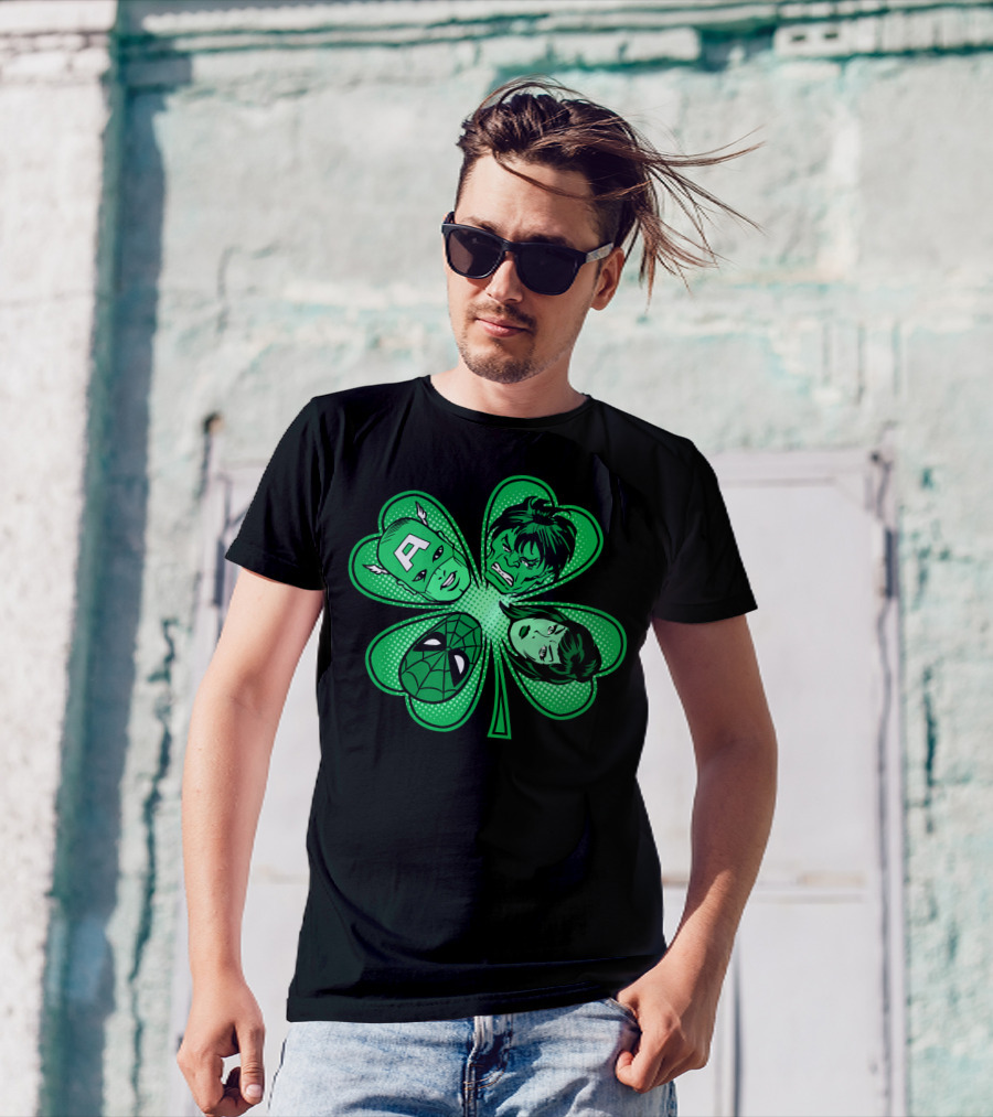 Marvel Avengers Shamrock Captain Spider Hulk Widow T-Shirt