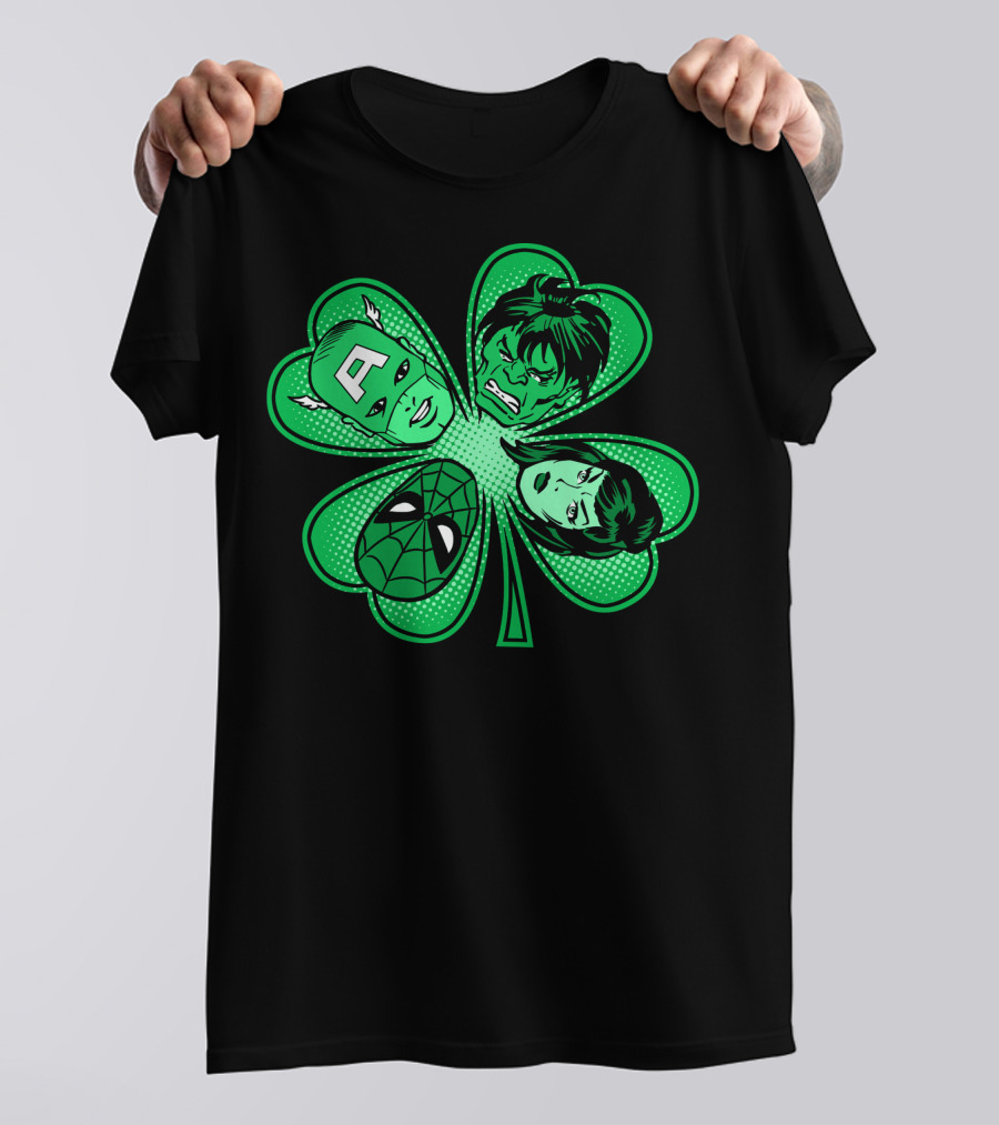 Marvel Avengers Shamrock Captain Spider Hulk Widow T-Shirt