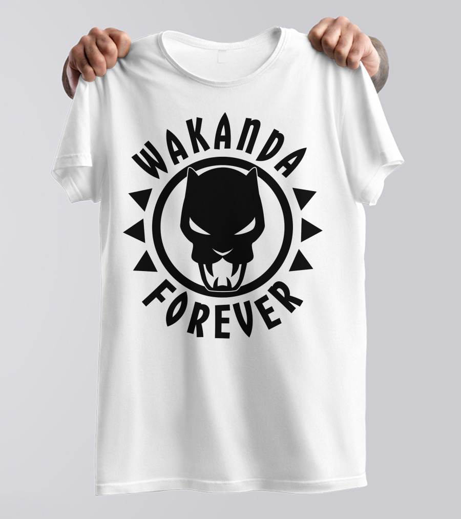 Wakanda Forever Black Panther Circle Panther T-Shirt