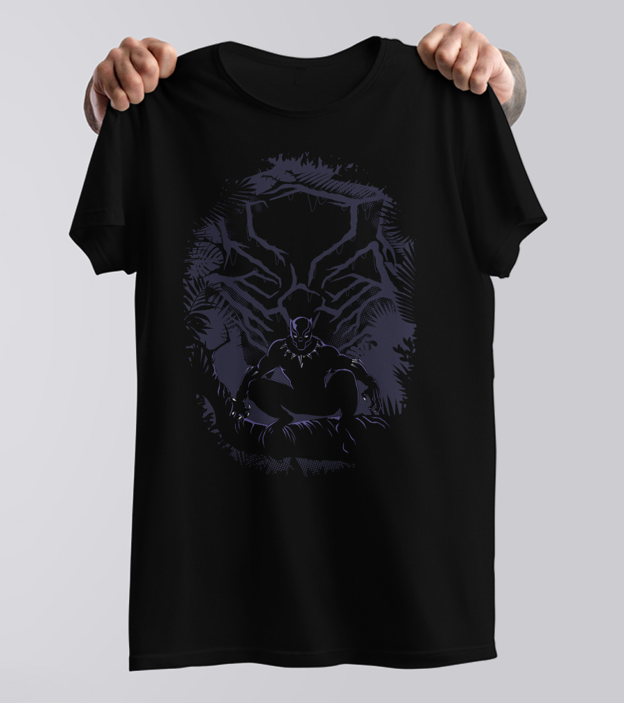 Marvel Black Panther Forest Silhouette Panther Branches T-Shirt