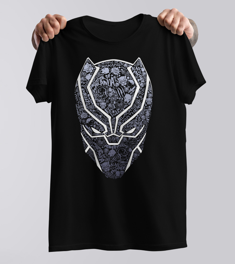 Black Panther King Of Wakanda Mask Graphics Marvel Art T'Challa Elements T-Shirt