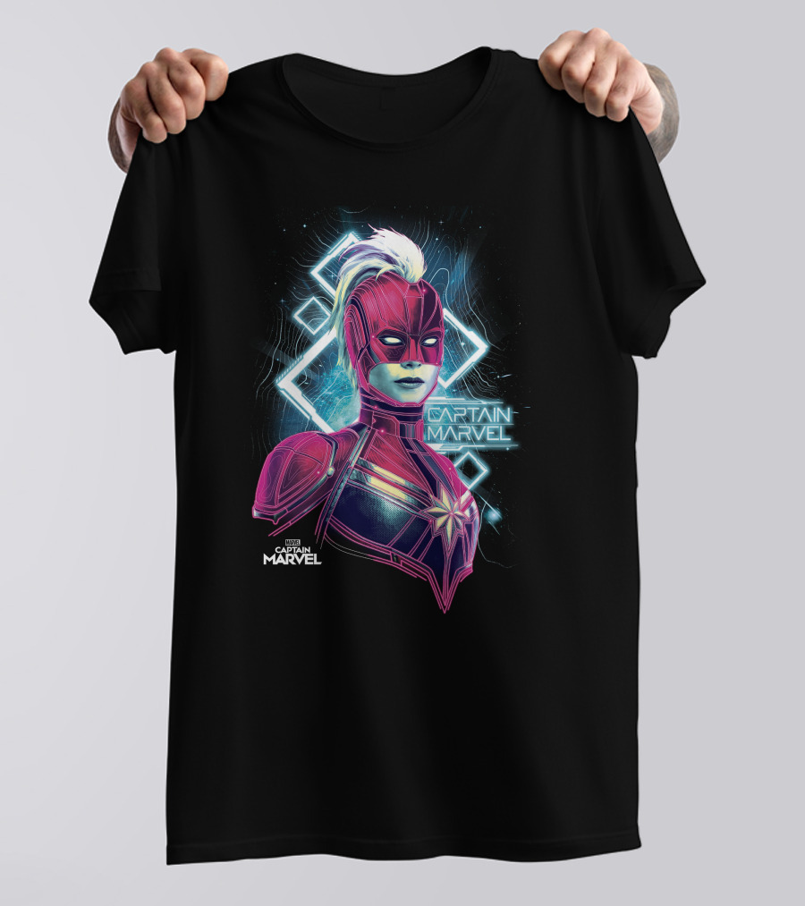 Marvel Captain Marvel Space Neon Glow T-Shirt