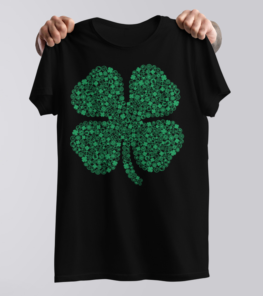 Marvel Hero Symbol Build Up Cloverleaf Icons T-Shirt