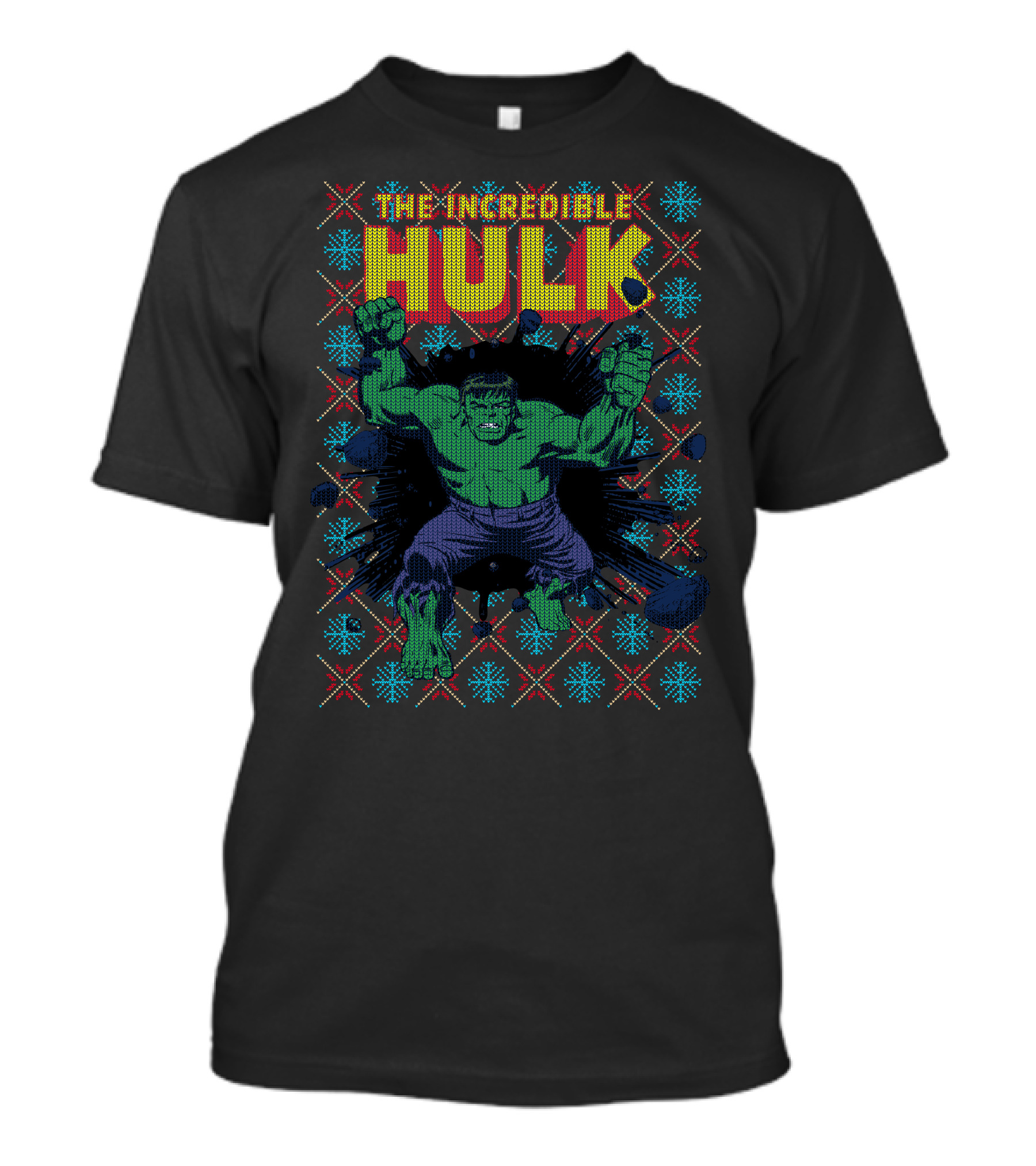 The Incredible Hulk Smash Marvel Comic Retro Explosion Christmas T-Shirt