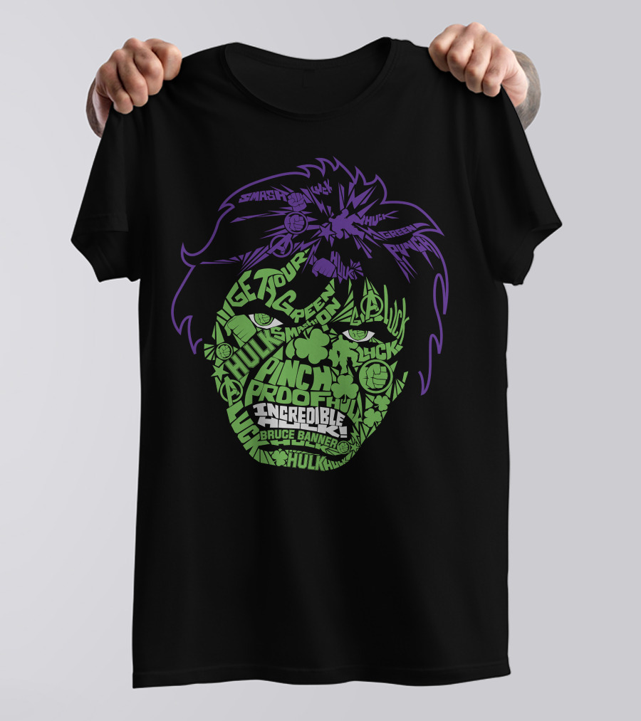 Incredible Hulk St. Patty's Luck Smash Bruce Banner Green Proof T-Shirt