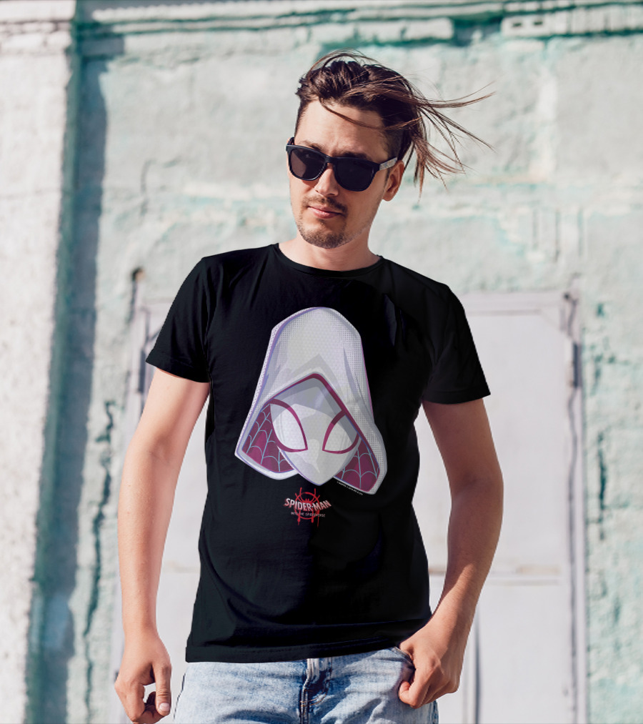Spider-Man Into The Spider-Verse Spider-Gwen Mask Marvel T-Shirt