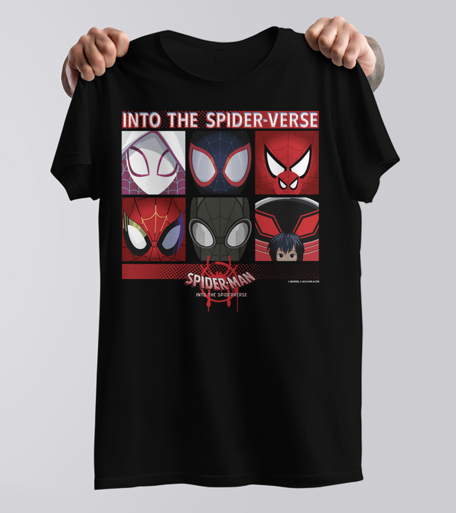 Marvel Spider-Man Into The Spider-Verse Square Group T-Shirt