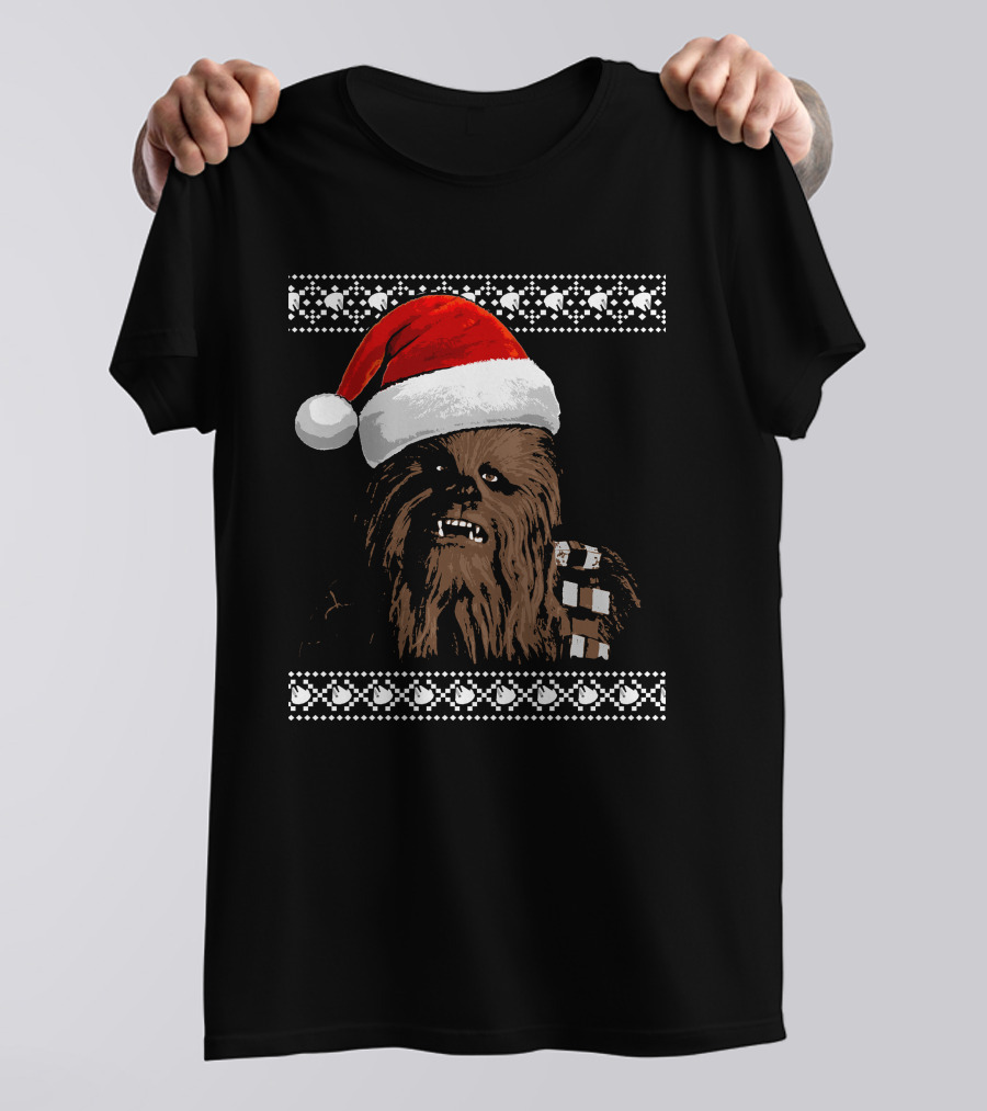 Chewbacca In Santa Hat Star Wars Holiday T-Shirt