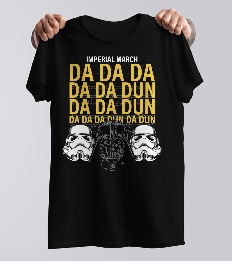 Star Wars Darth Vader Imperial March Da Da Da Stormtrooper Helmets T-Shirt