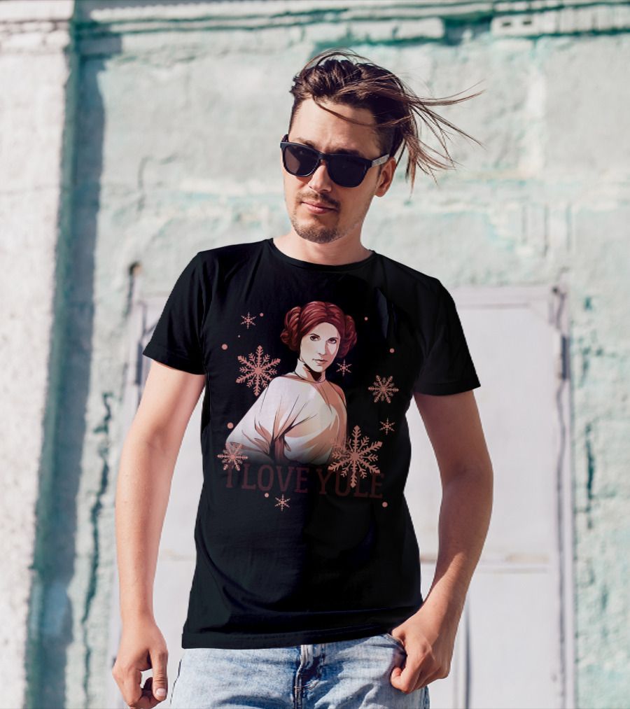 Star Wars Leia I Love Yule Christmas Snowflake Iconic Princess T-Shirt
