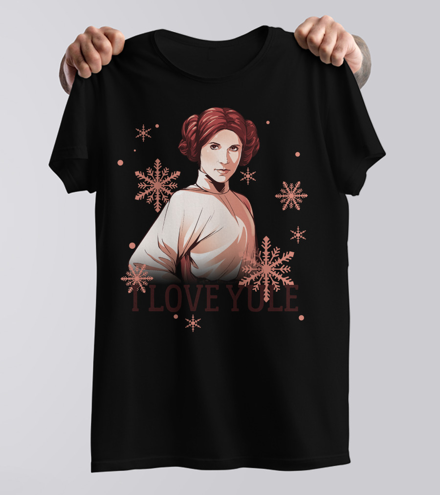Star Wars Leia I Love Yule Christmas Snowflake Iconic Princess T-Shirt