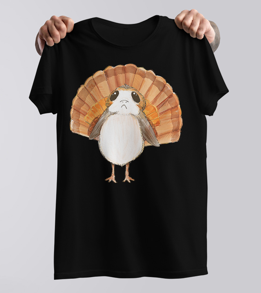 Star Wars Porg Turkey Thanksgiving Feathers T-Shirt