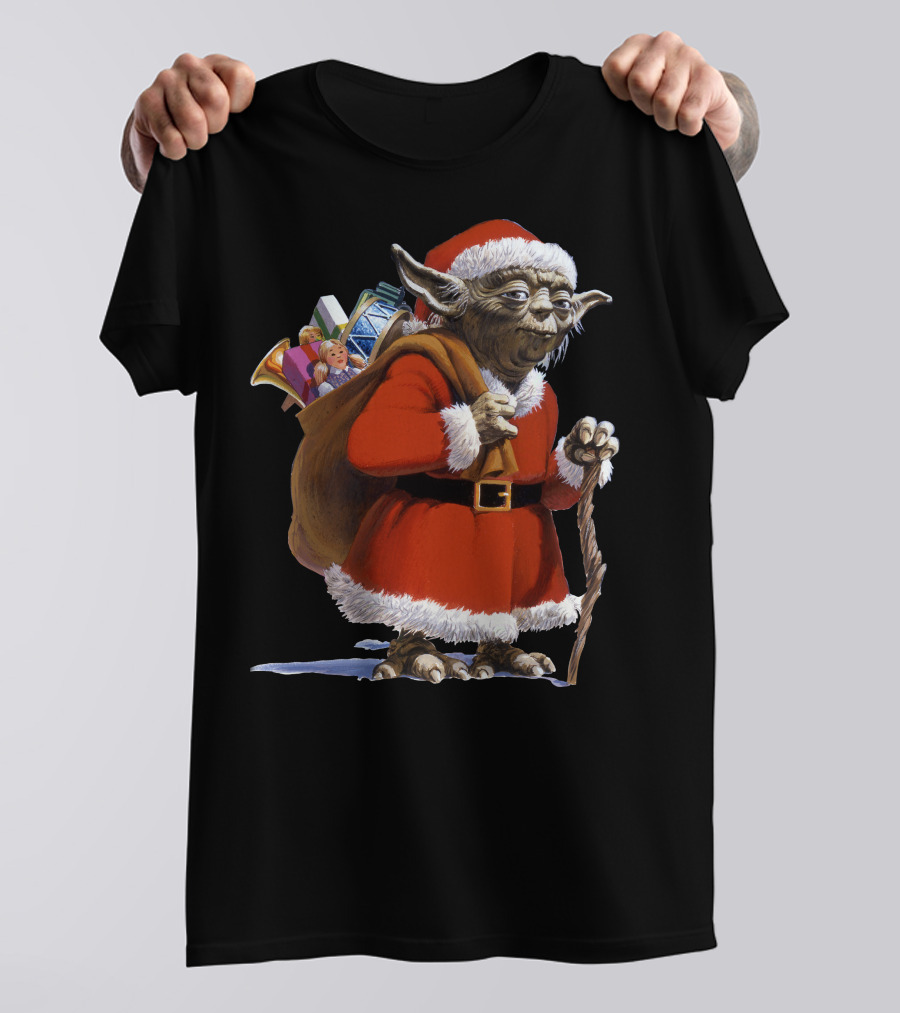 Star Wars Santa Yoda Carrying Sack Of Presents T-Shirt
