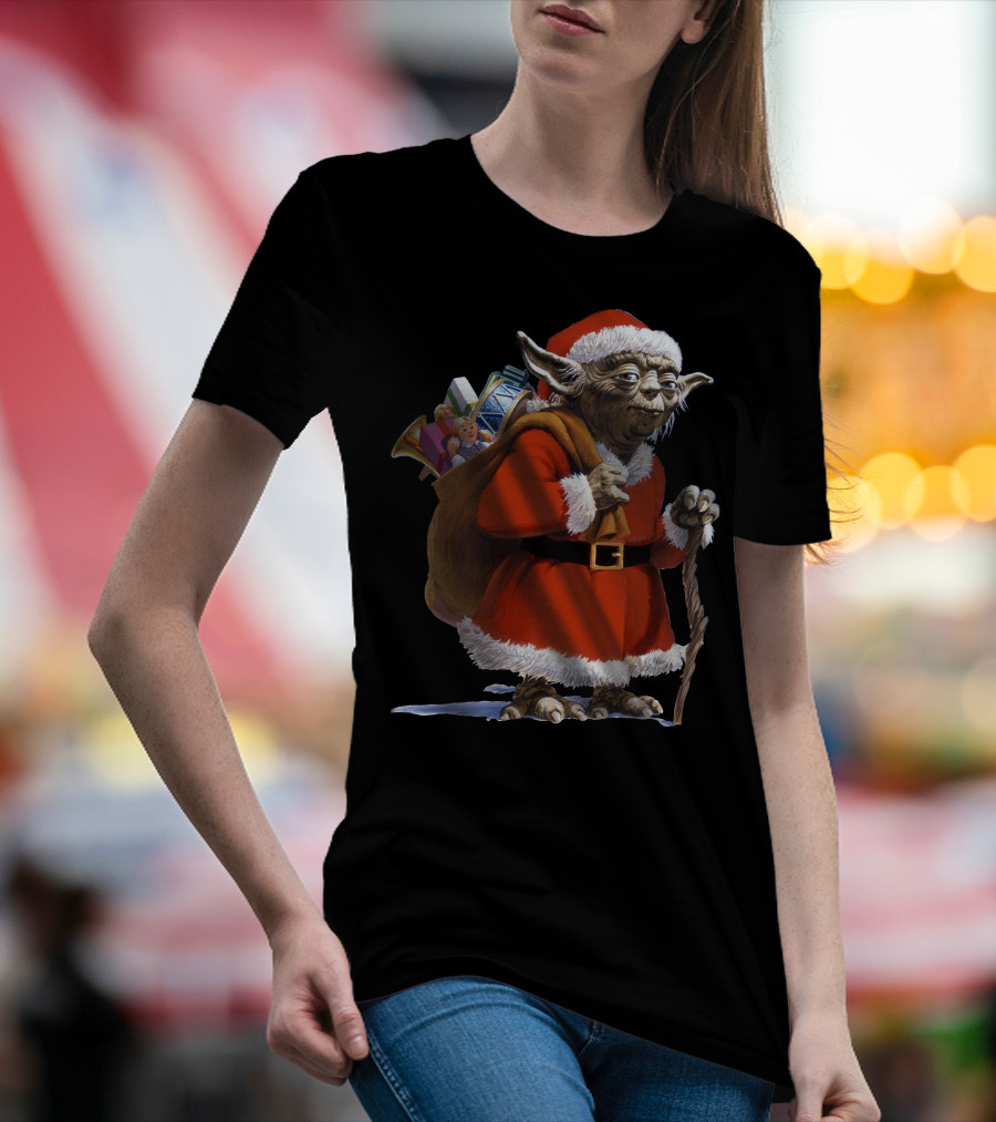Star Wars Santa Yoda Carrying Sack Of Presents T-Shirt