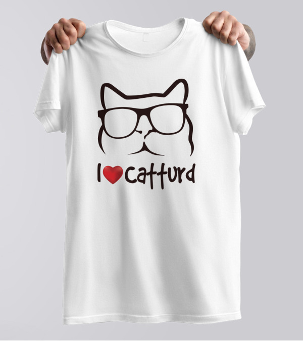 I Love Catturd Glasses Cat T-Shirt