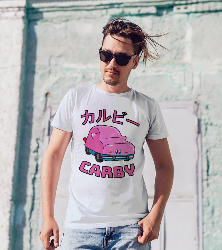 Carby Ruby Innes カルビー Pink Car Character T-Shirt
