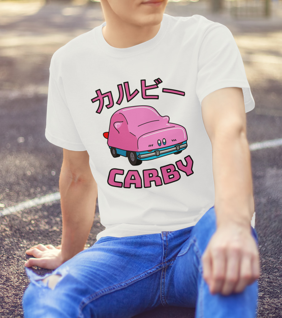 Carby Ruby Innes カルビー Pink Car Character T-Shirt