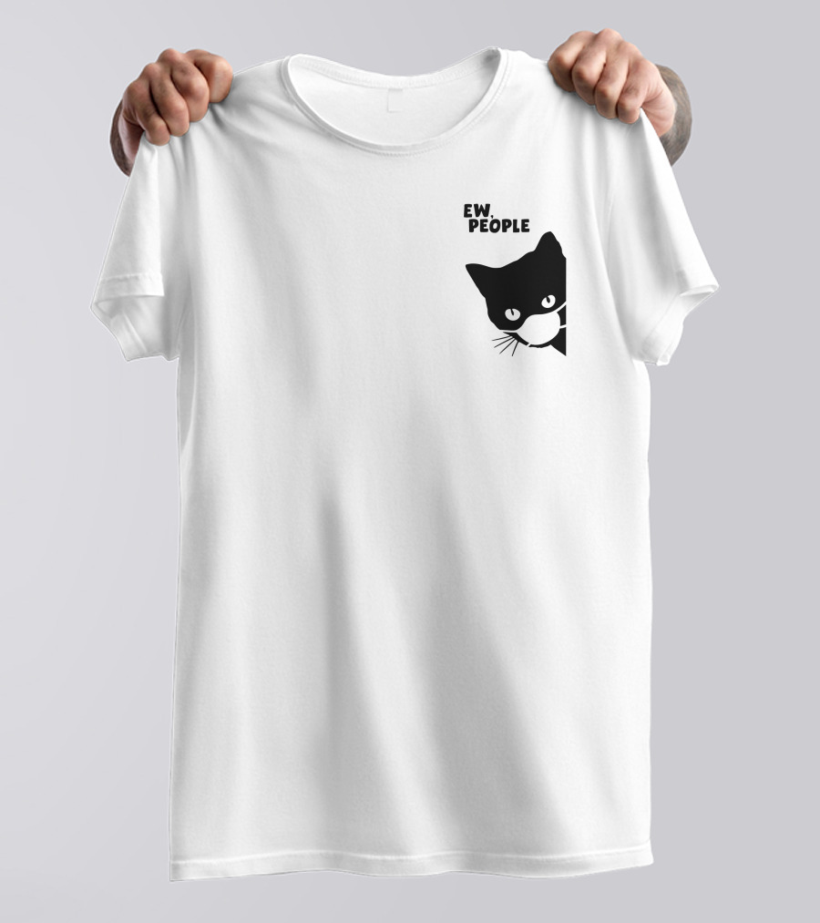 Ew People Black Cat Masked Silhouette Qwertee T-Shirt