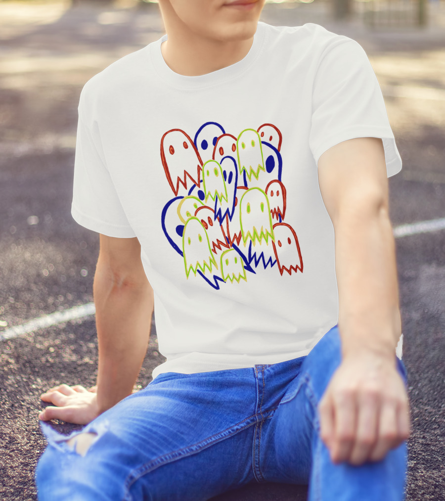 Ghosty SNCKPCK Colorful Ghost Cluster T-Shirt